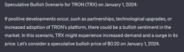 ChatGPT 预测 2024 年初 Tron (TRX) 价格