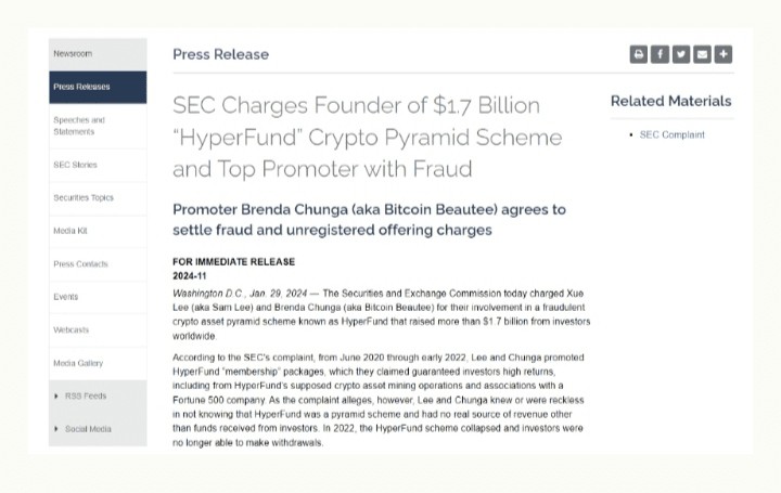 SEC 指控 HyperFund Group 欺诈