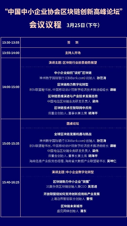 第一届“中国中小企业协会区块链创新高峰论坛”将在海口举行！