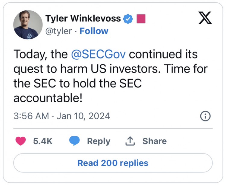 SEC因错误的比特币ETF推文而面临加密货币领袖的强烈反对