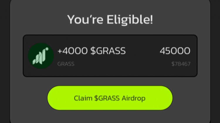 GRASS空投确认赚取4000美元