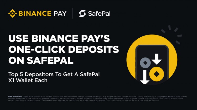 使用 Binance Pay 的一键存款功能将加密货币存入 SafePal，即可获得 SafePal
